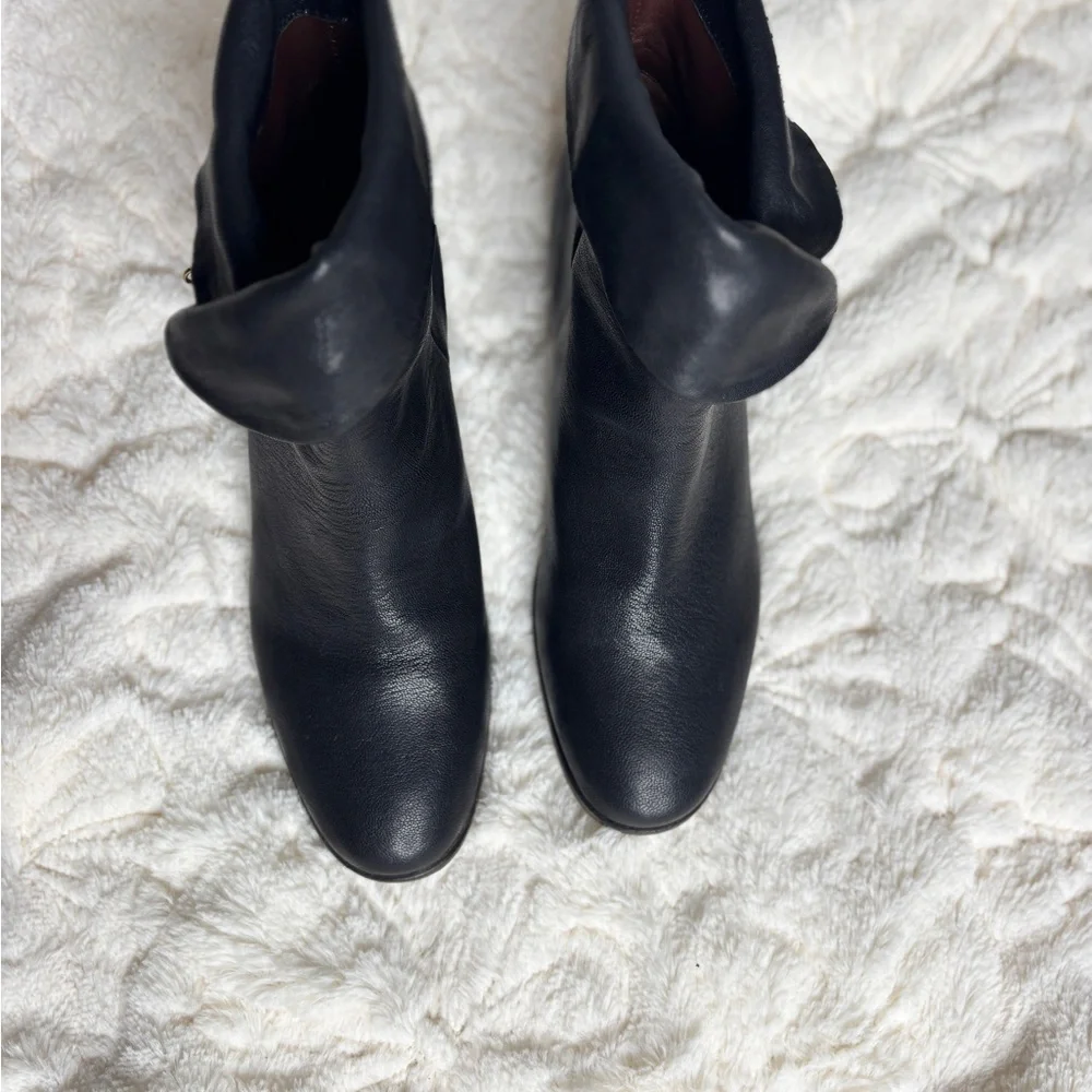 See By Chloe Black Leather Moto Ankle Boots